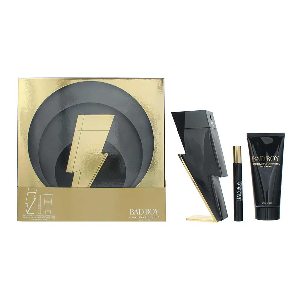 C. Herrera Bad Boy For Men 3 Piece Hard Box Set(3.4 Ounce Eau De